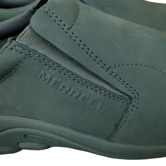 Merrell Mens Jungle Moc Slip-On Shoes Sz 13 Waterproof Leather Japanese Blue EUC - Picture 7 of 16